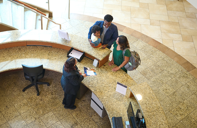 HCA Healthcare North Austin Medical Center reception counter.