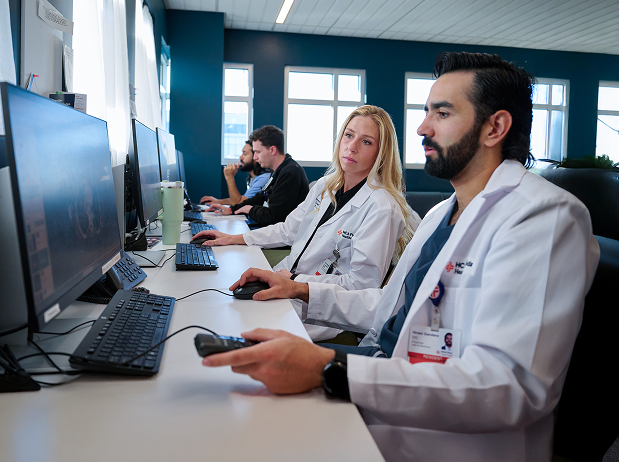 Physician Wellness Research Lab working at computers
