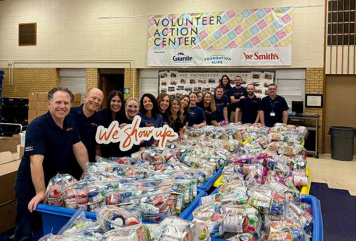 HCA Healthcare team at a volunteer action center as part of We Show Up